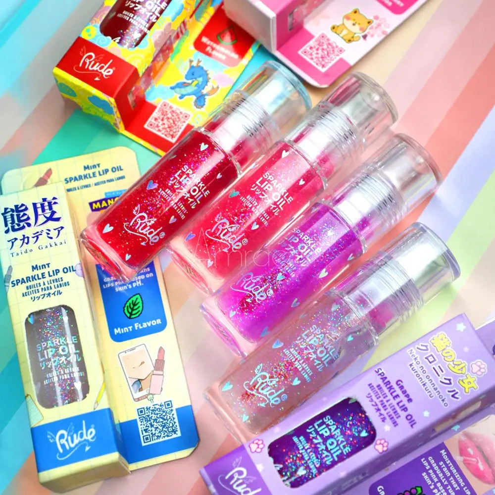 Sparkle Lip Oil Manga Collection, Huile à lèvres - Rude  Make-Up Rude Amraee
