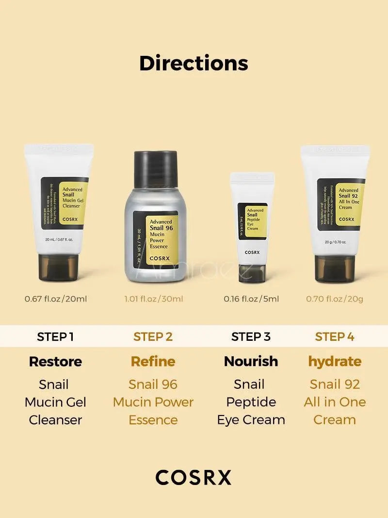 All About Snail Kit 4-step - COSRX  Soin du visage COSRX Amraee